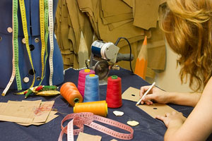 fashion designer working in a fashion design studio