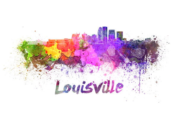 Louisville skyline - watercolor painting Louisville skyline - watercolor painting