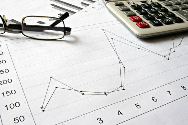 finance picture - financial charts and calculator